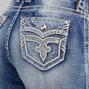 🖤💕 Rock Revival Easy ankle skinny jeans Coral Haze size 32 NWOT🖤💕